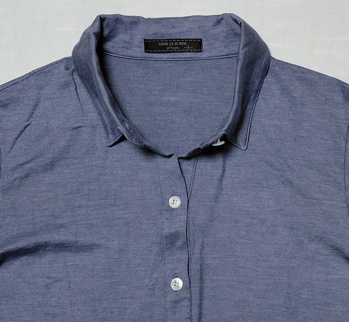 COMME CA DU MODE 실크 94% 반팔 폴로 셔츠 (S) 상품이미지3