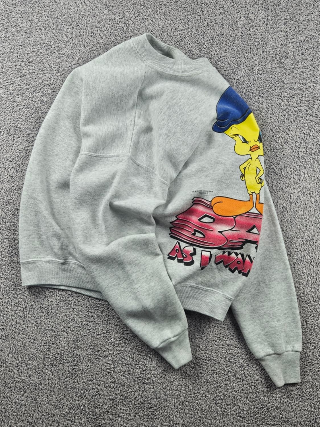 90's USA 루니툰즈 트위티 버드 맨투맨 스웻 셔츠 (L)/10814 상품이미지4