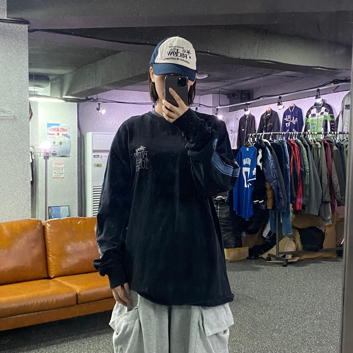 스투시 빌트터프 프린팅 빅로고 롱슬리브 블랙B3022   상품이미지1