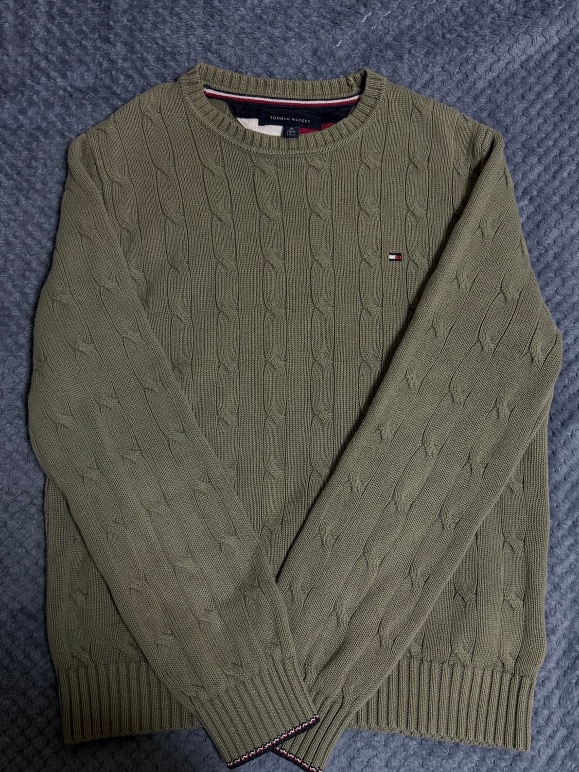 타미힐피거 꽈배기 니트(카키) 상품이미지2