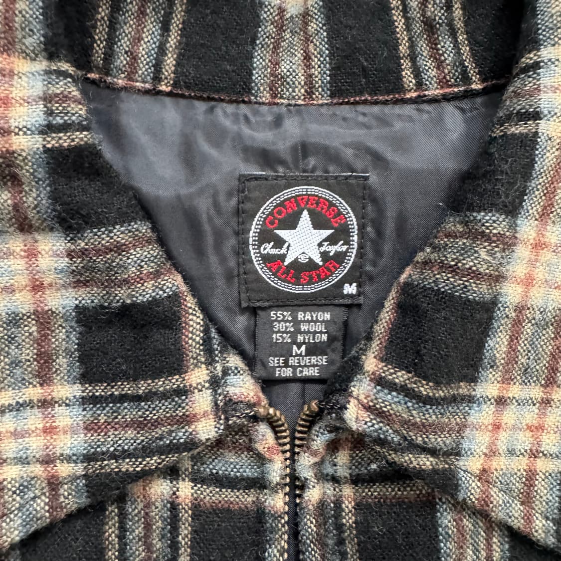 CONVERSE 일본빈티지 노드 체크 집업 체크 블루종 컨버스 겨울 자켓 상품이미지4