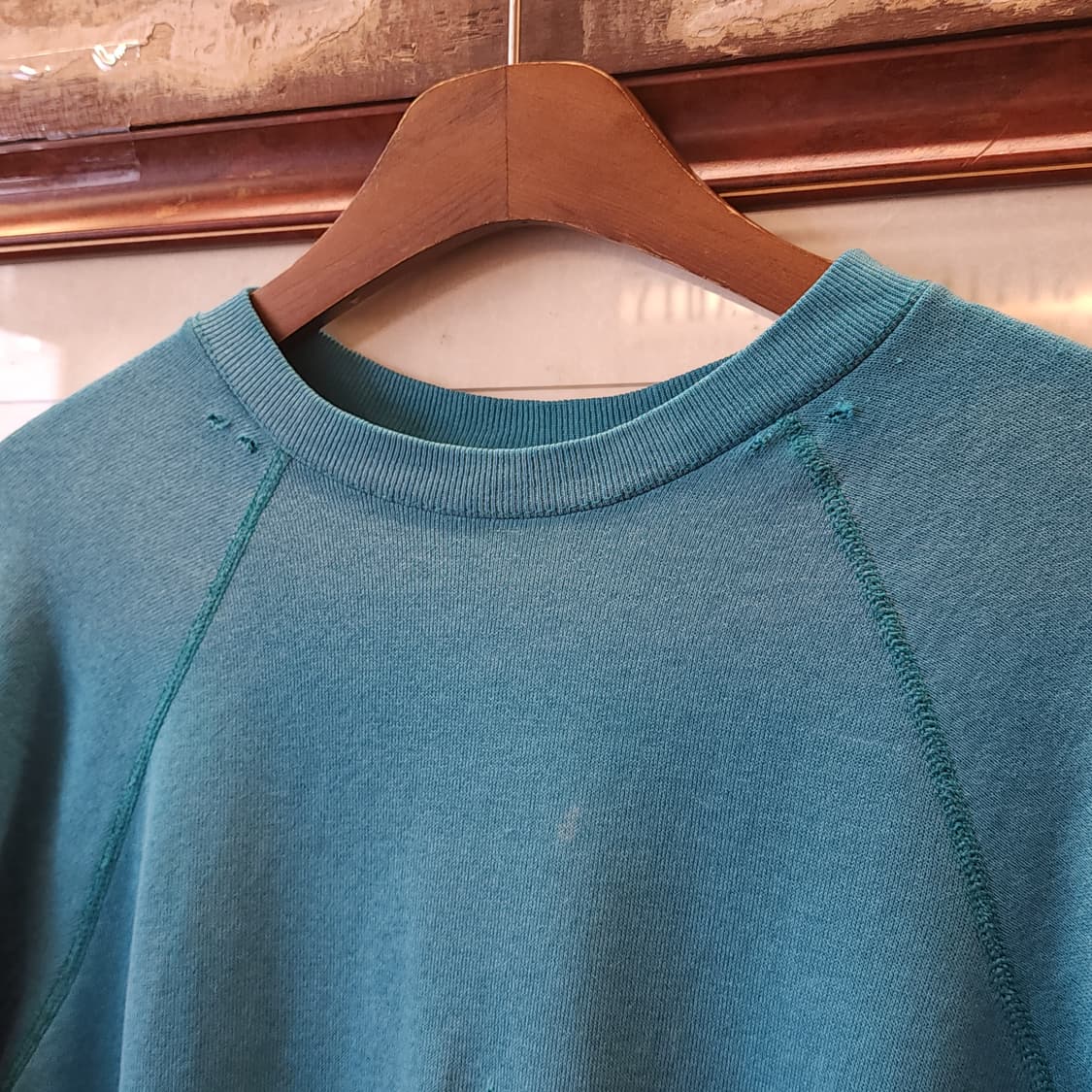 90s Tultex 빈티지 스웻셔츠 플레인 스웻셔츠 그린 썬 페이딩 L 상품이미지3