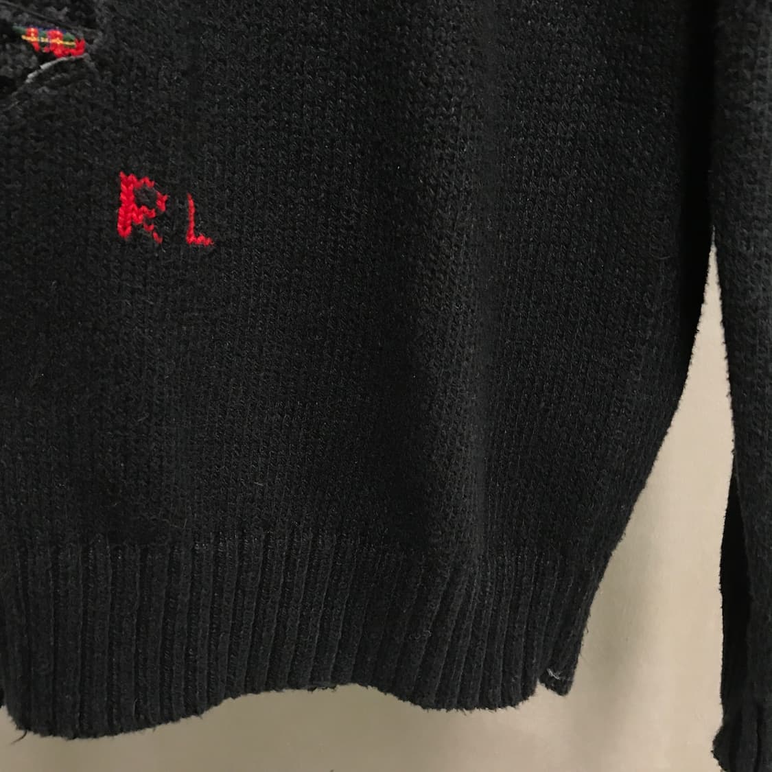 폴로 랄프로렌 베어 니트 블랙 L 상품이미지4