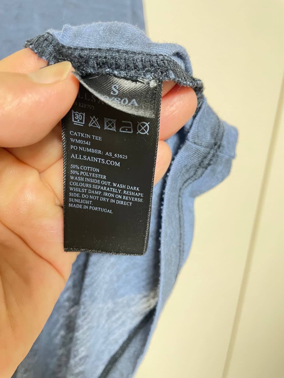 ALLSAINTS 스몰 사이즈 블루 티셔츠 상품이미지8