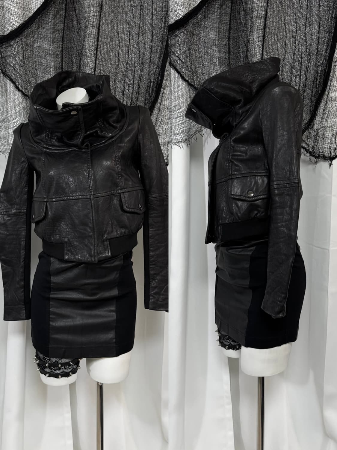 leather high neck jacket 상품이미지1