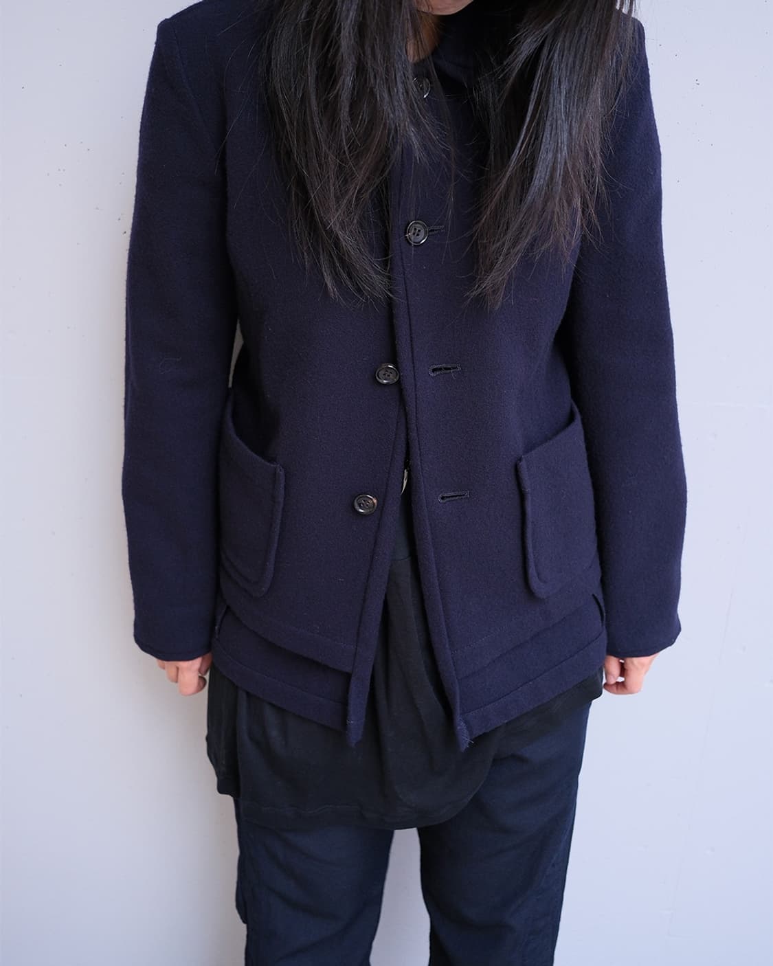 Puff collar layered wool coat 상품이미지4
