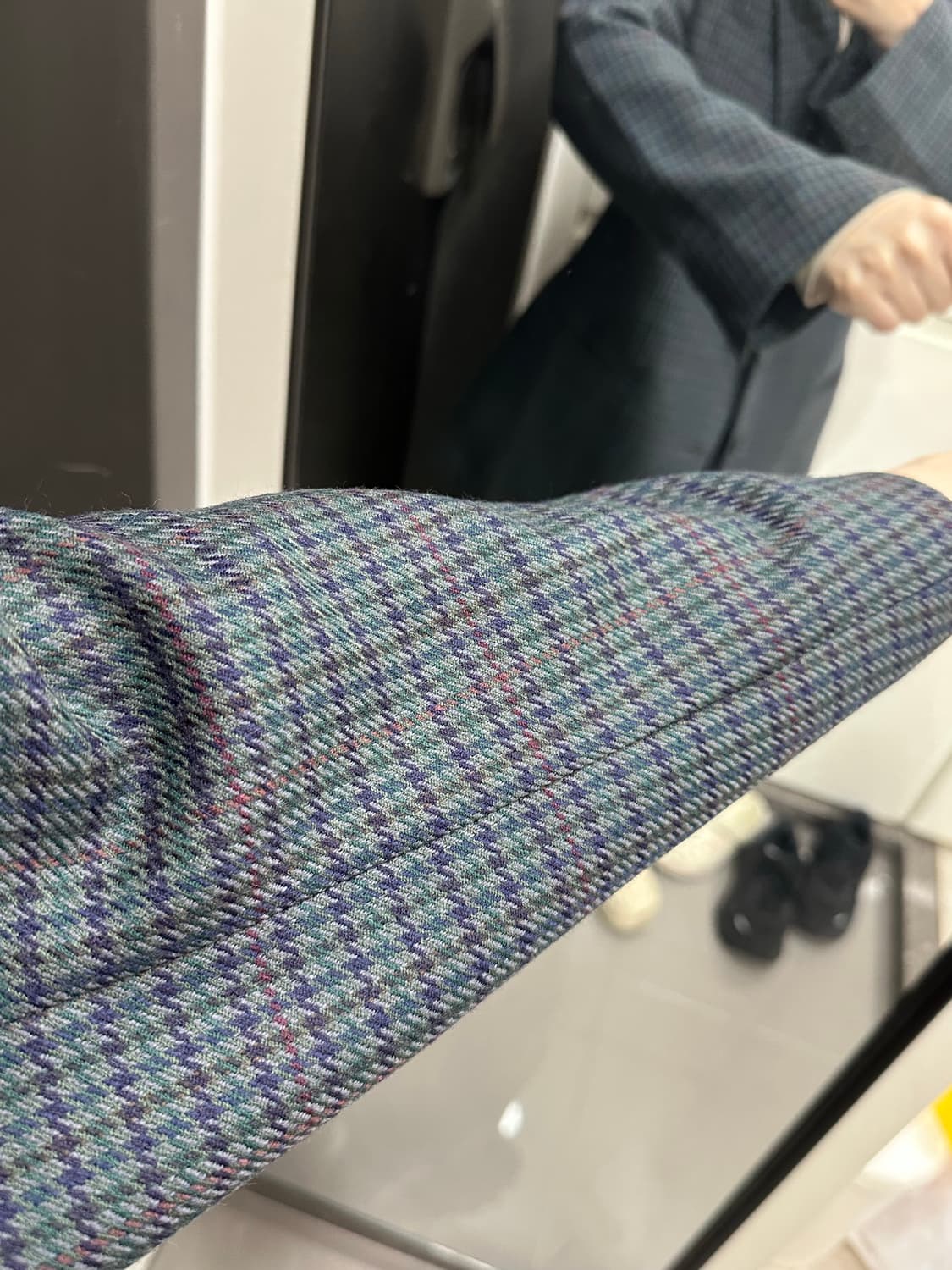 빈티지 체크 울100 자켓  상품이미지3