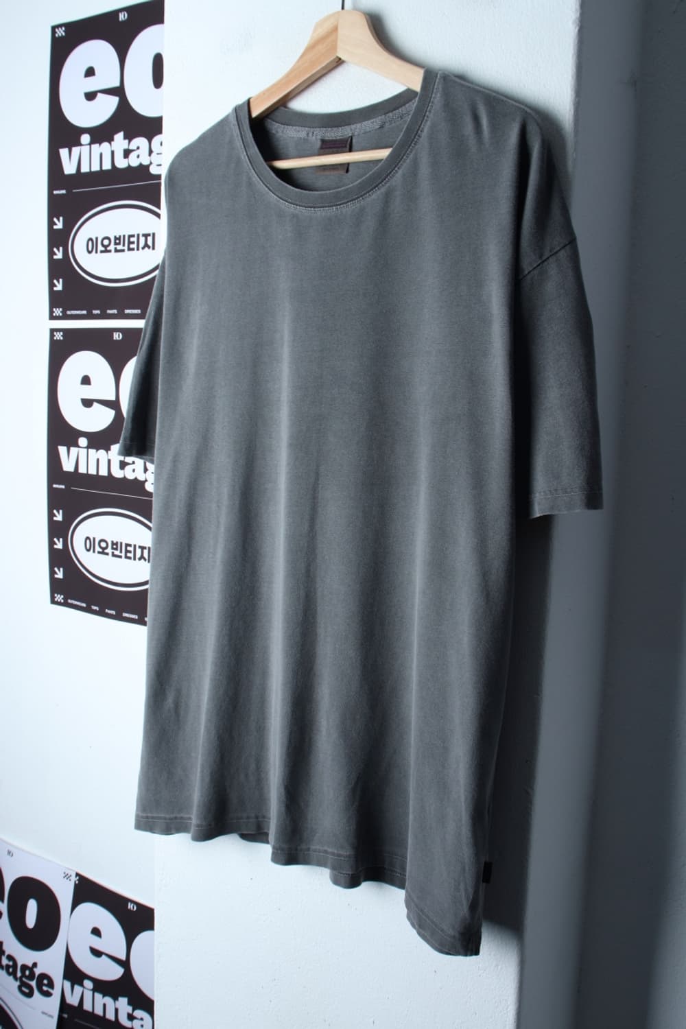 (XL-2XL) 플루크 반팔 티셔츠 빅사이즈 피그먼트 그레이-H31958 상품이미지1