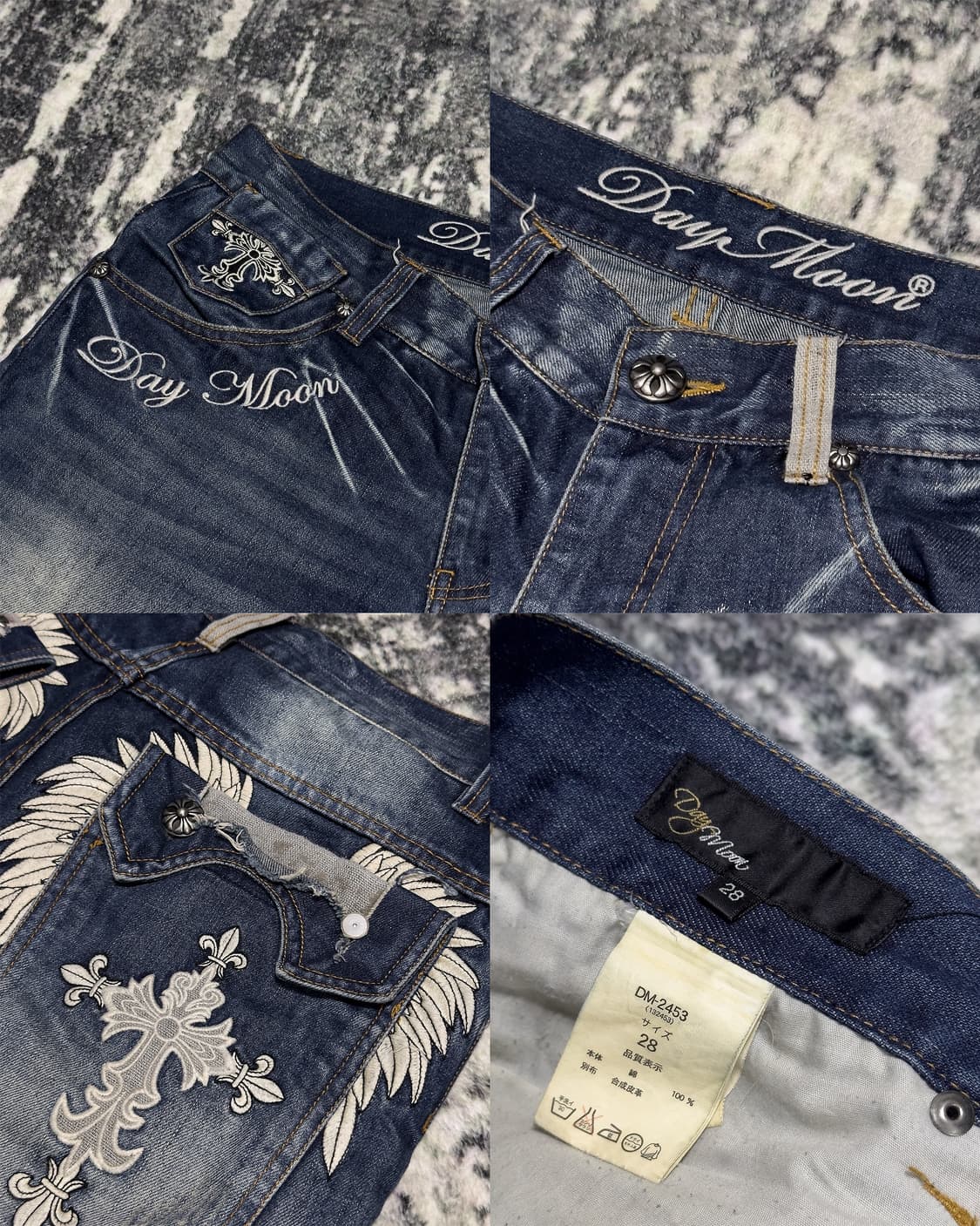 {Day Moon} Wing Cross Embroidery Jeans   상품이미지9