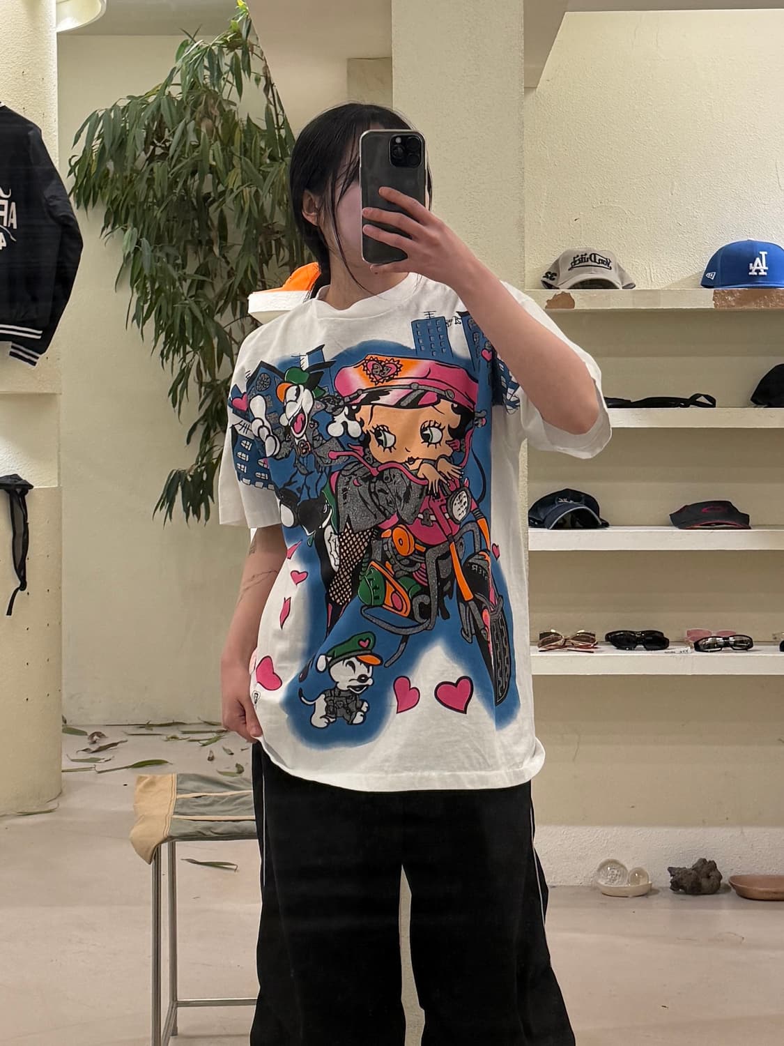 프리즈 베티붑 바이커 그래픽 빈티지 반팔 티셔츠 U409 상품이미지1