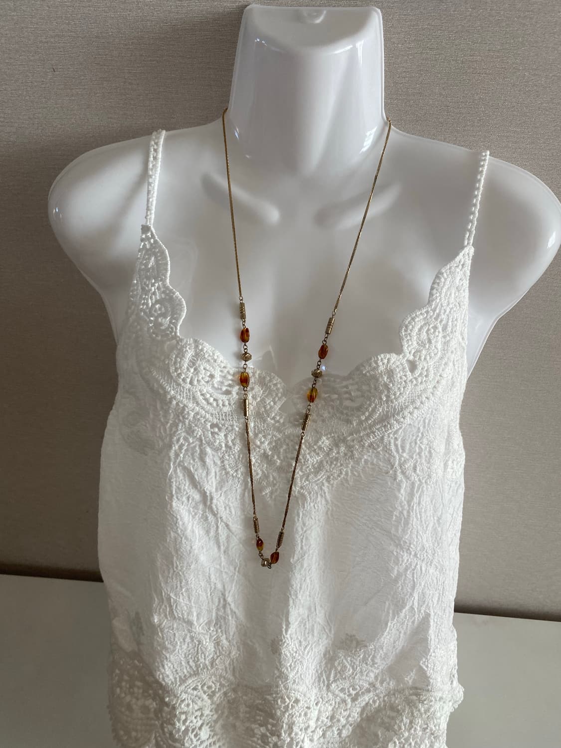 오렌지 호박 빛 롱 체인 목걸이  상품이미지7