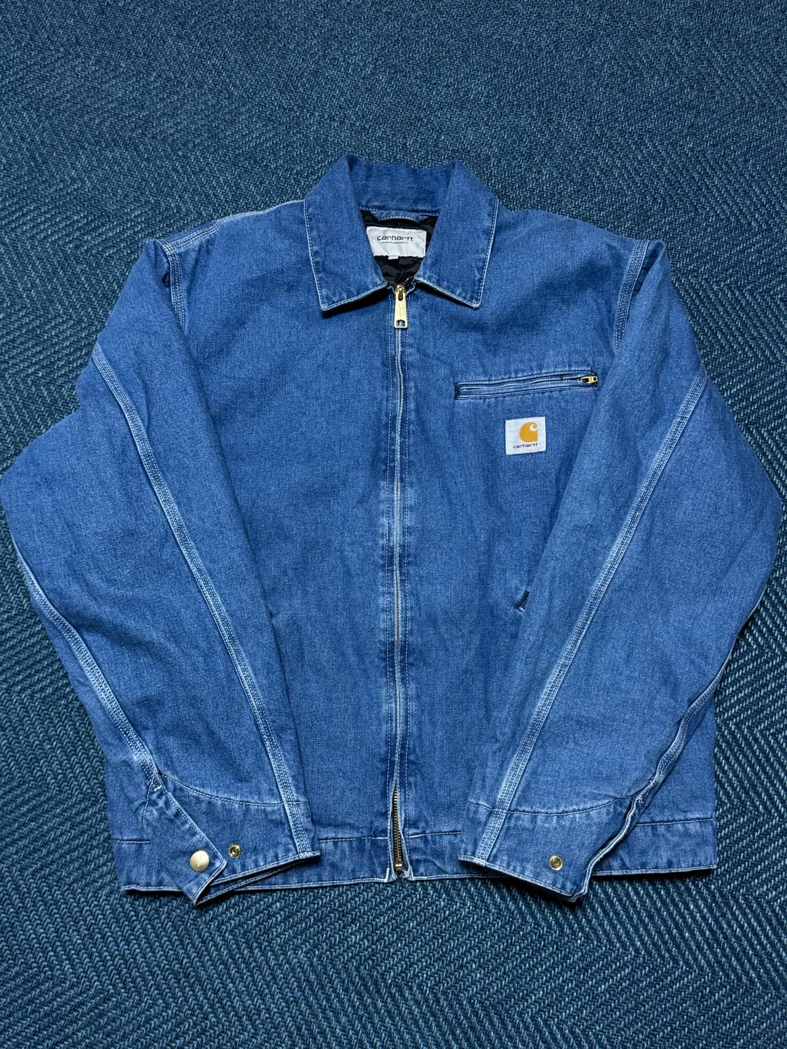 [M]칼하트 디트로이트OG 자켓 블루 스톤 워시드 상품이미지1