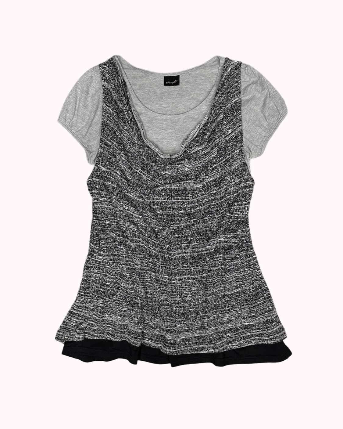 drape knit layered flare top 상품이미지1