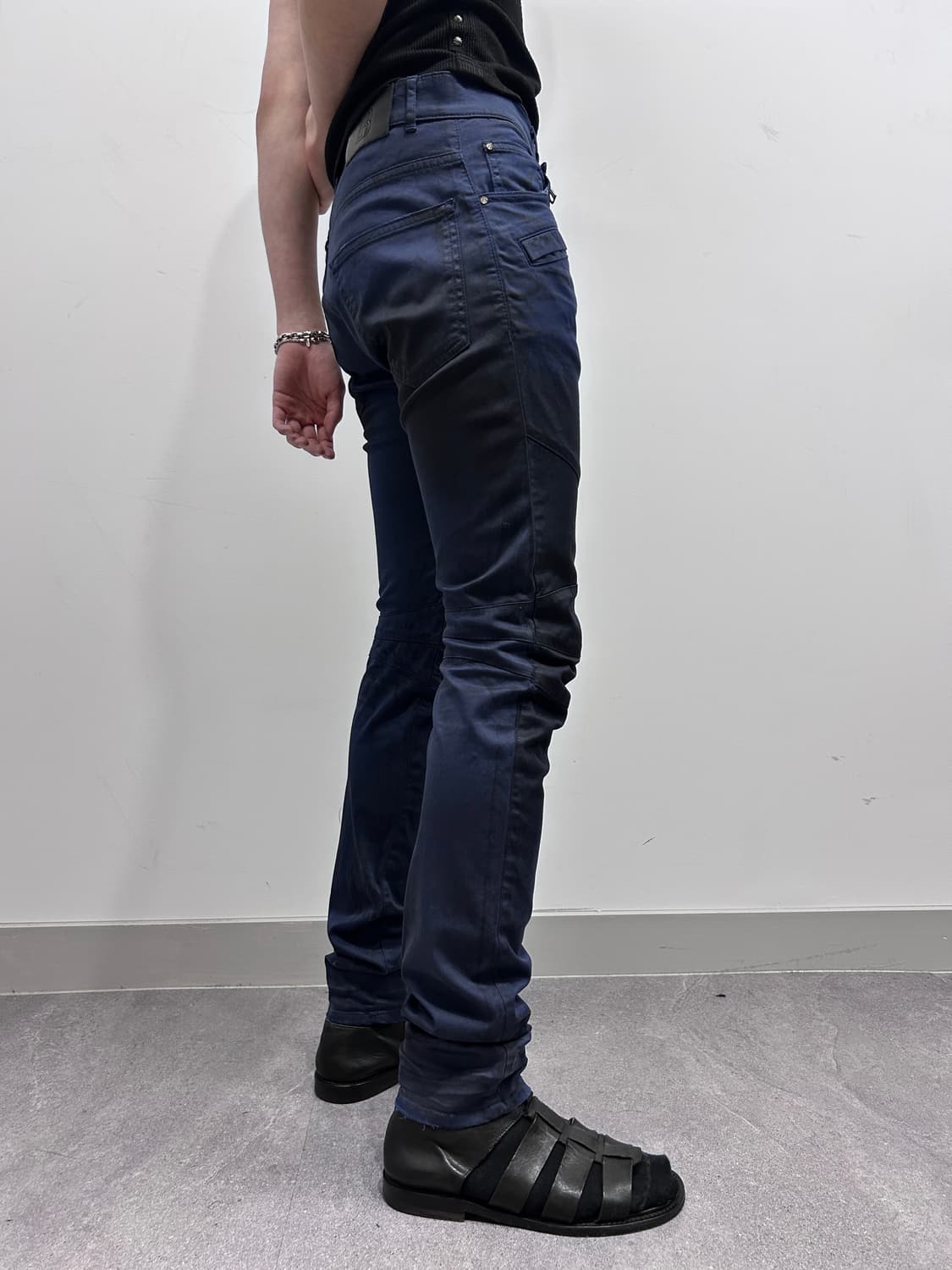 피에르 발망 오일 워싱 슬림 바이커 팬츠 상품이미지9