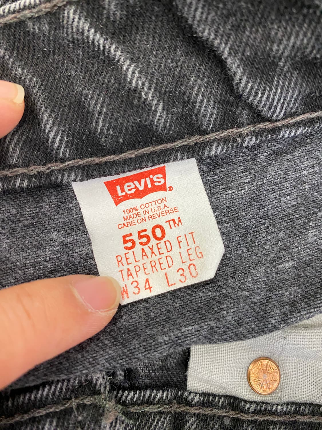 90s Levis 리바이스 550 흑청 데님팬츠 상품이미지7