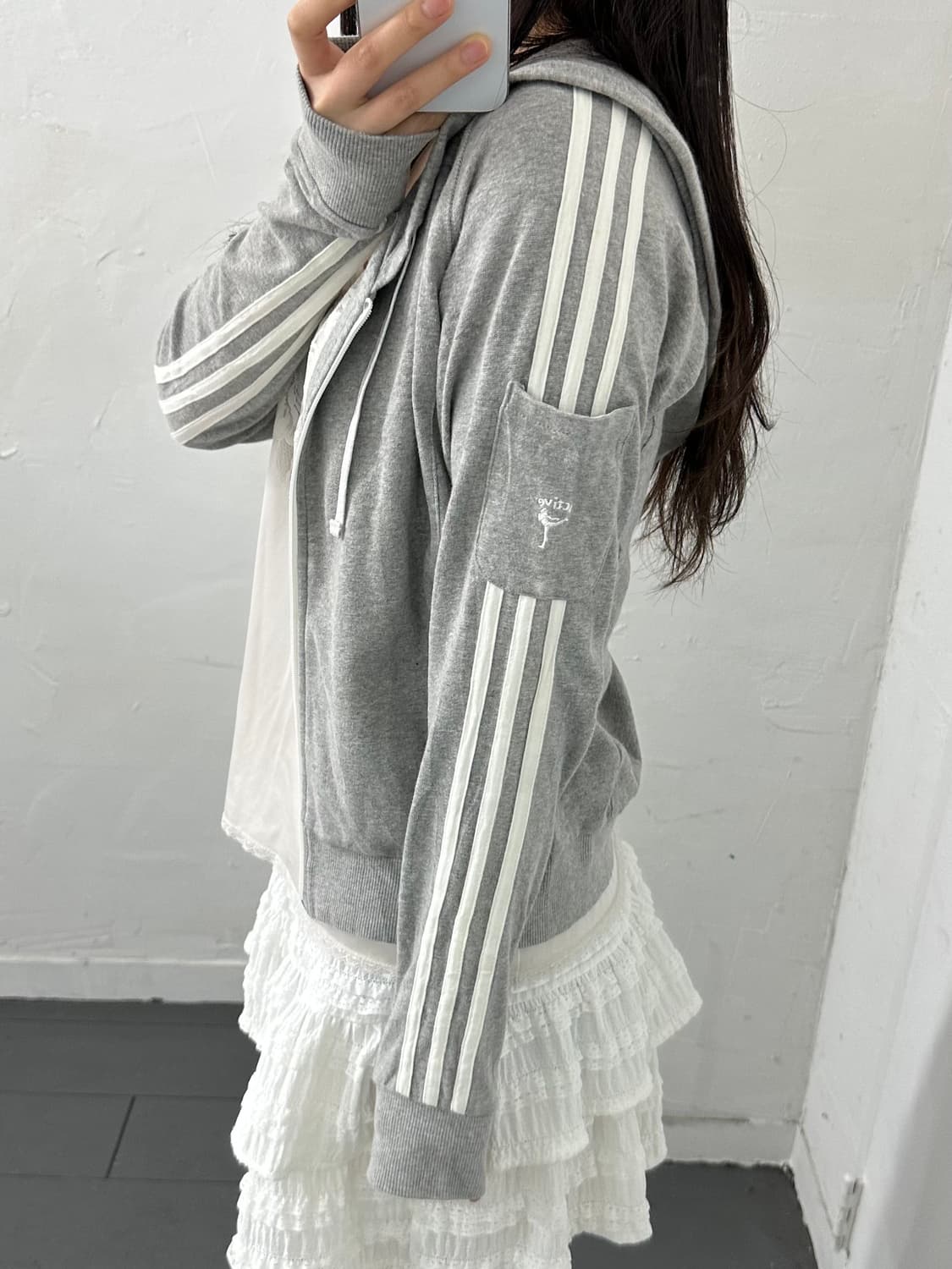 adidas gray hood zipup 상품이미지1