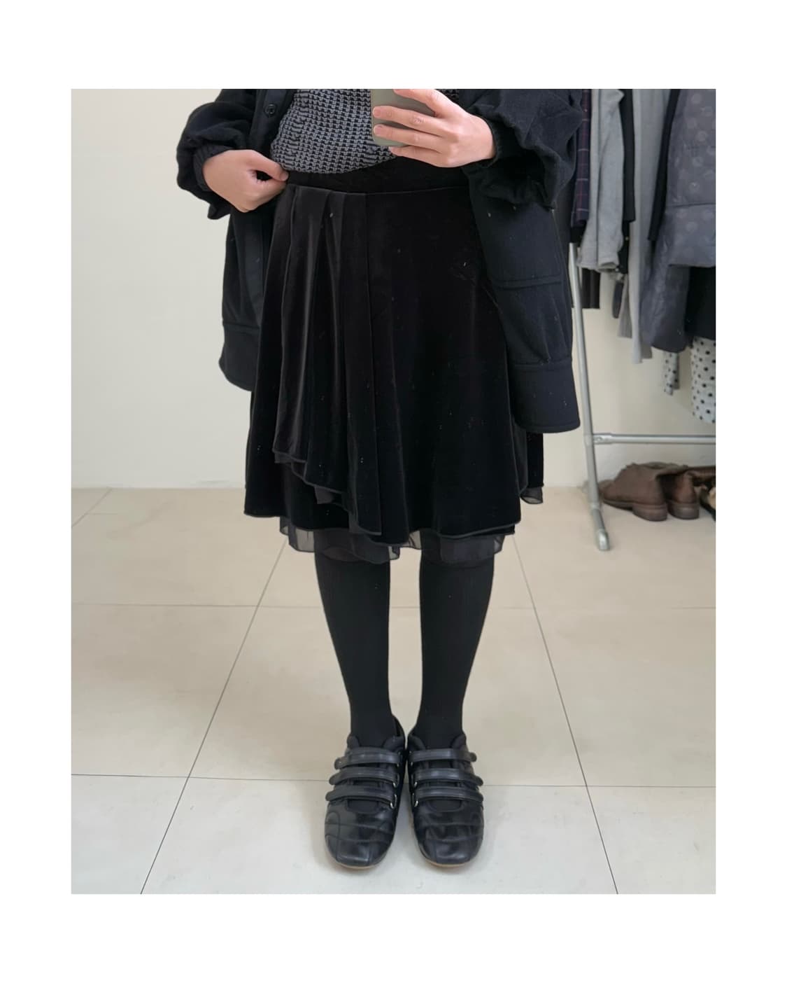 빈티지 벨벳 미디 스커트(개인결제창) 상품이미지1