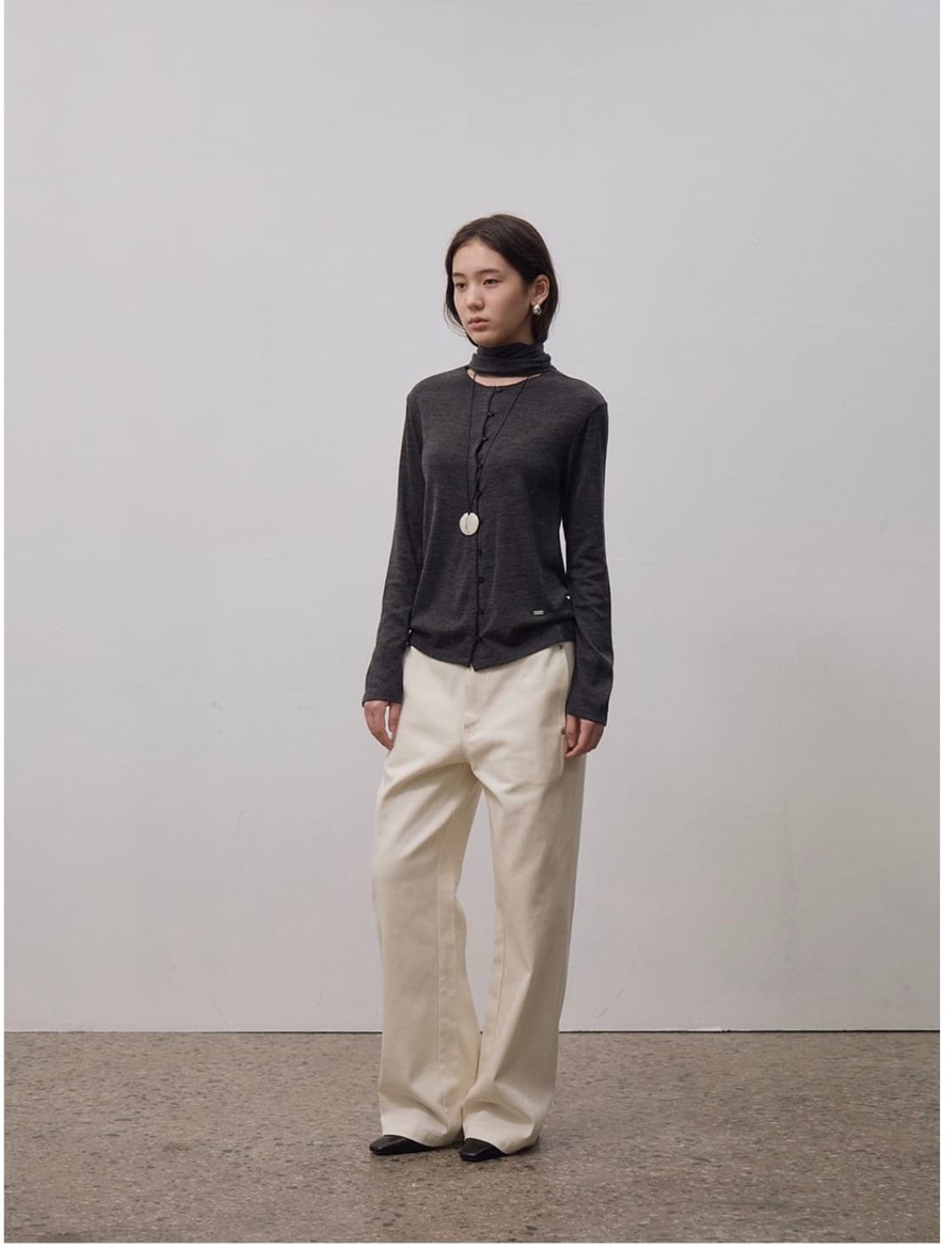 호와스 LORRAIN TIE TOP (CHARCOAL) 상품이미지2