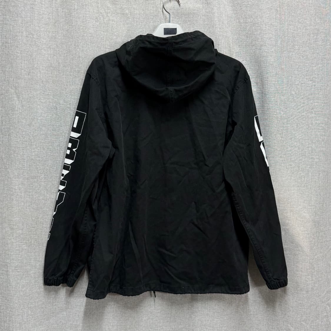 [F] 오베이 블랙 코튼 후드 아노락 반집업 긴팔티 상품이미지5