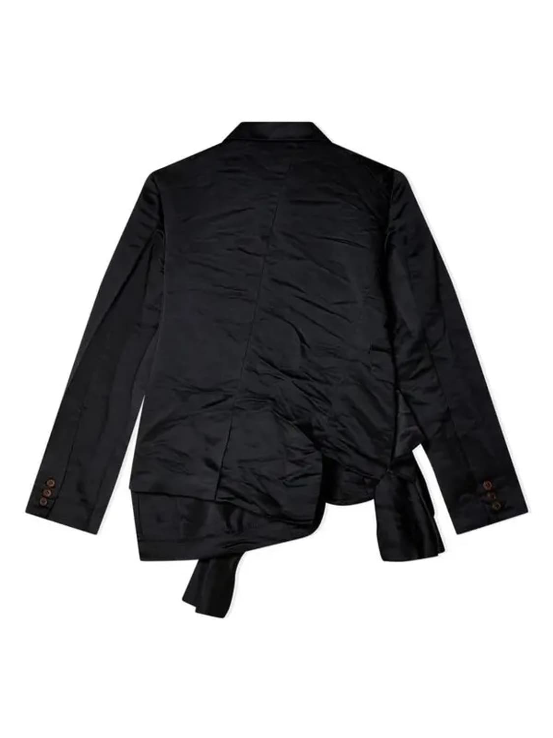 24aw 블랙 꼼데가르송 사선 프릴 디테일 새틴자켓 l 상품이미지3