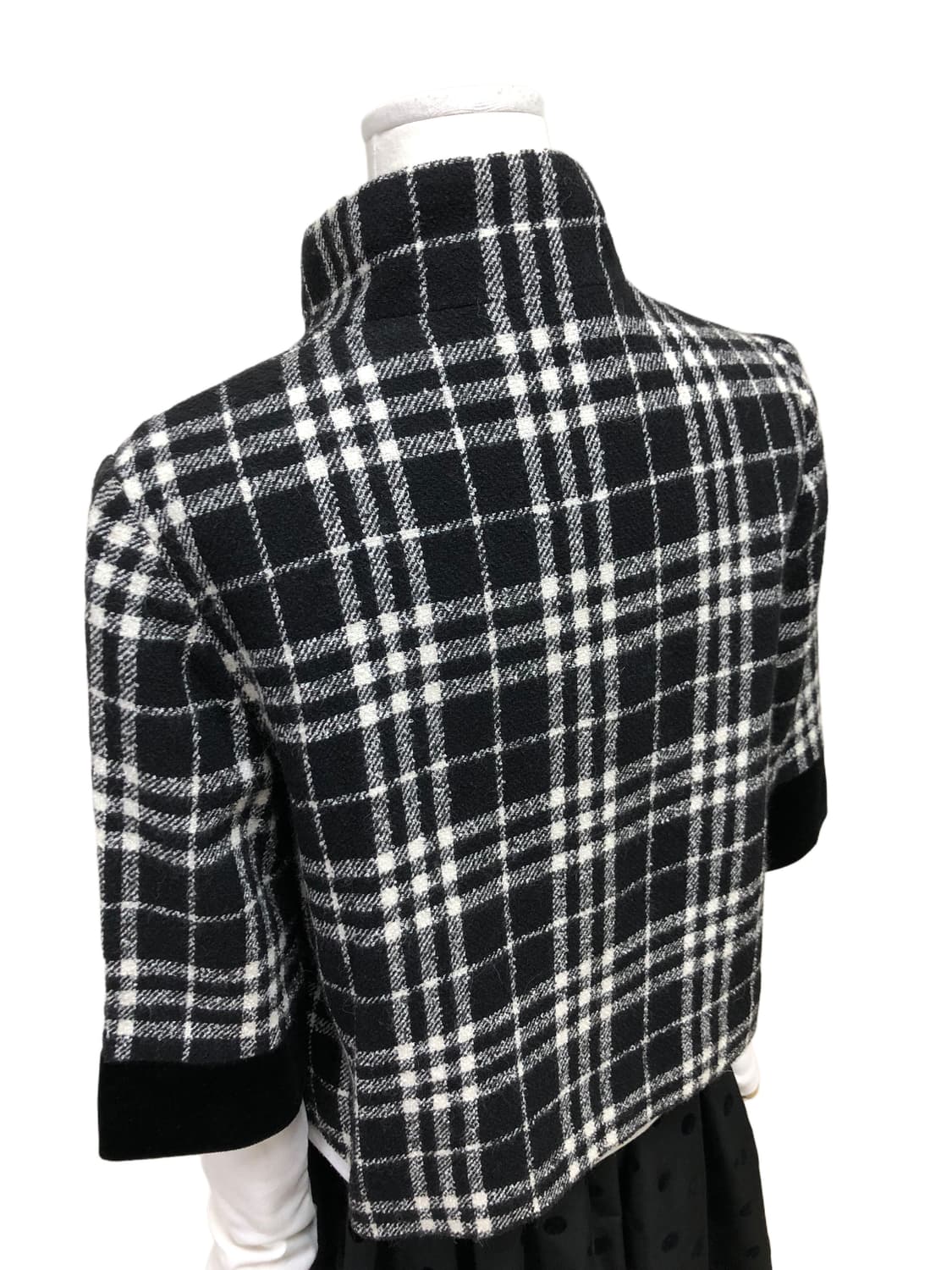 갤러리 비스콘티 체크 숏 코트 상품이미지8