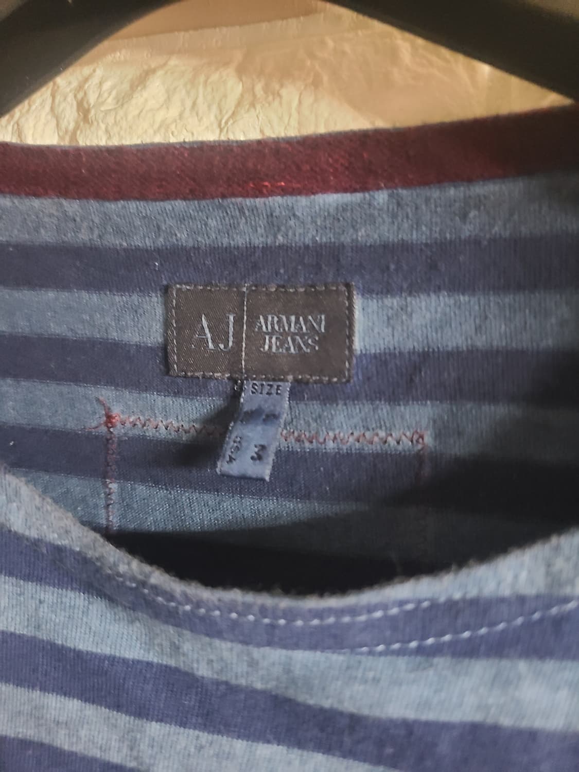 AJ 남성 블루 스트라이프 반팔 티셔츠(100) 상품이미지3