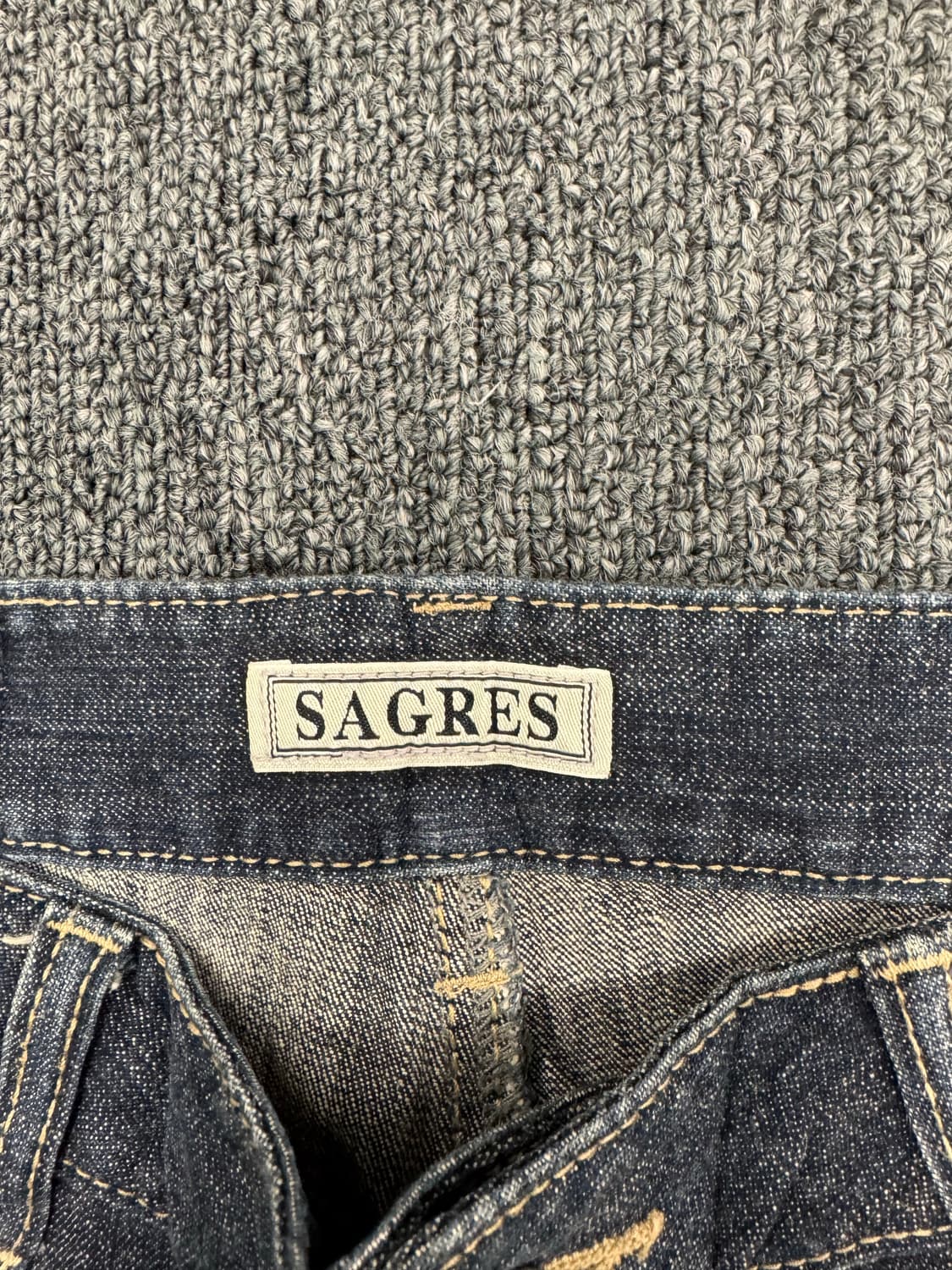 Japanese vintage 여성 뒤포켓 자수 부츠컷 데님팬츠 상품이미지3