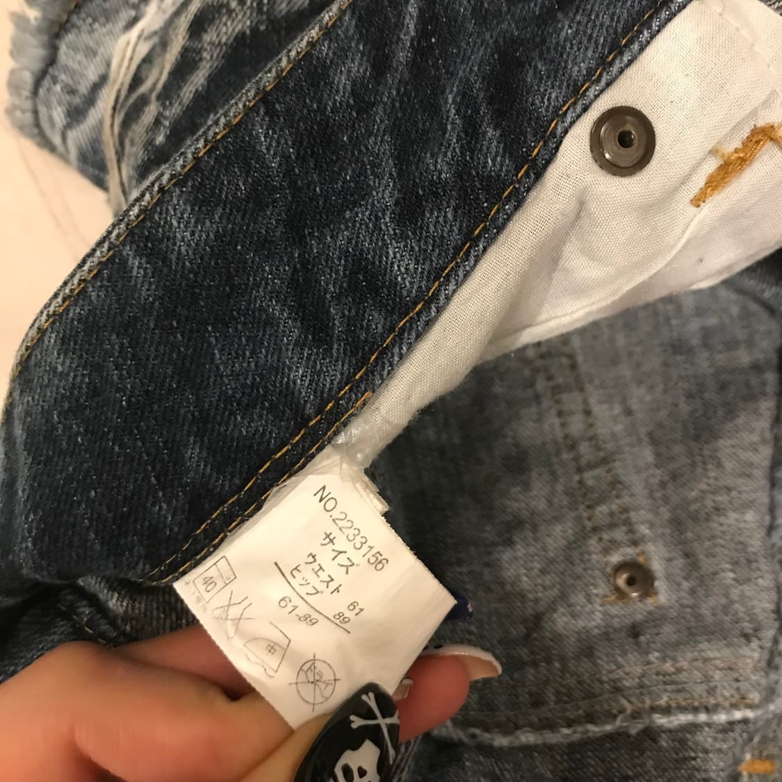 JPN Vintage 갸루 데미지 로우 데님 핫팬츠 상품이미지4