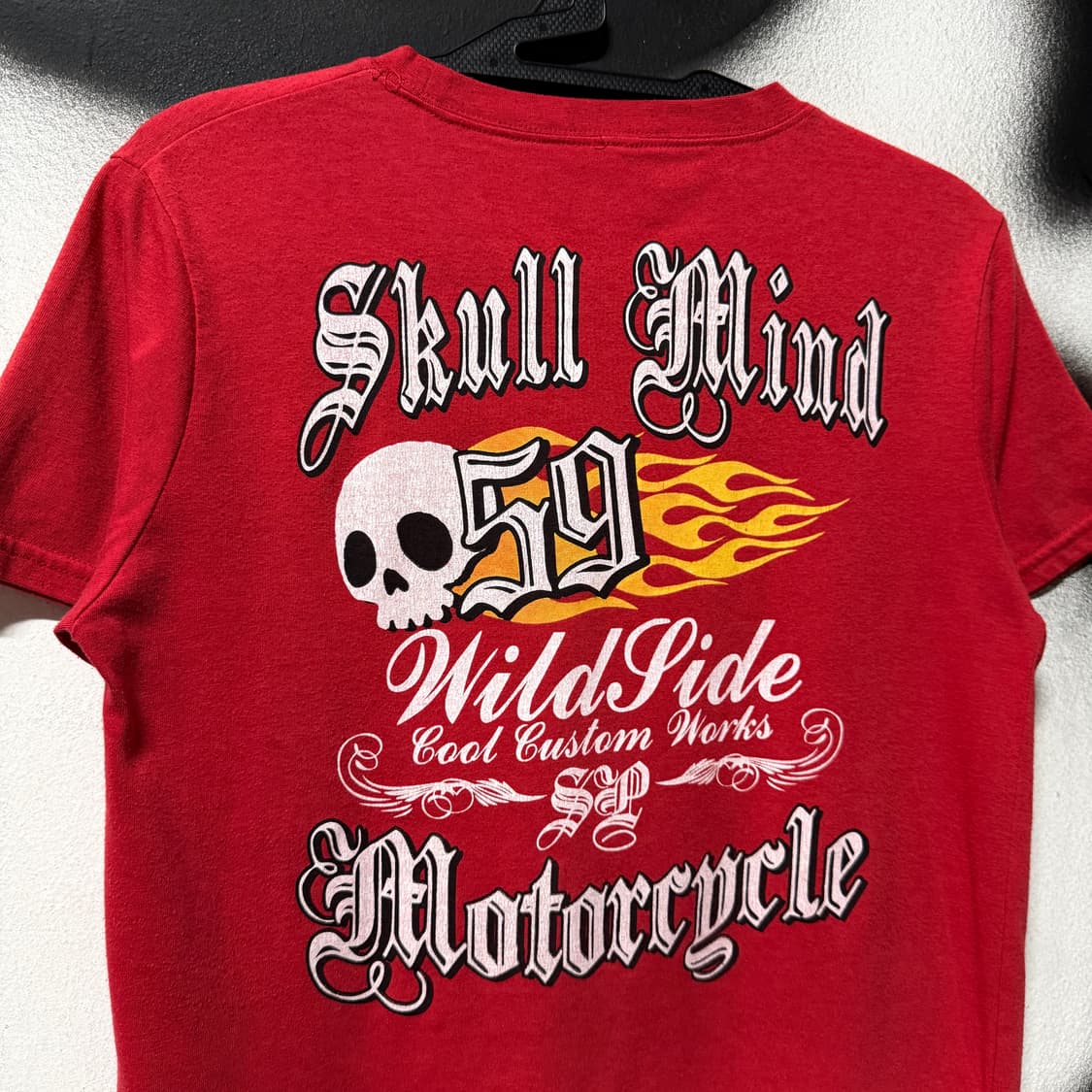 VTG 빈티지 멀티 프린팅 스컬 락 고스 펑크 딱붙핏 반팔 티셔츠 상품이미지4