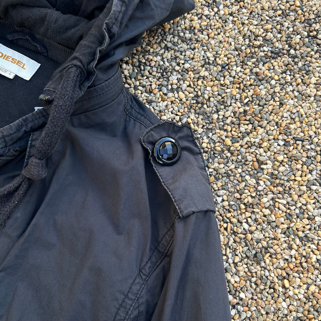 디젤(DISEL) 블랙 후드 바람막이 자켓 상품이미지4