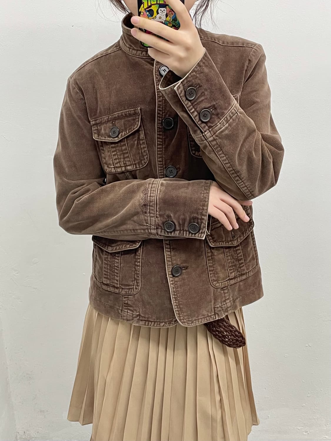 브라운 너드모리 버튼 자켓  상품이미지3