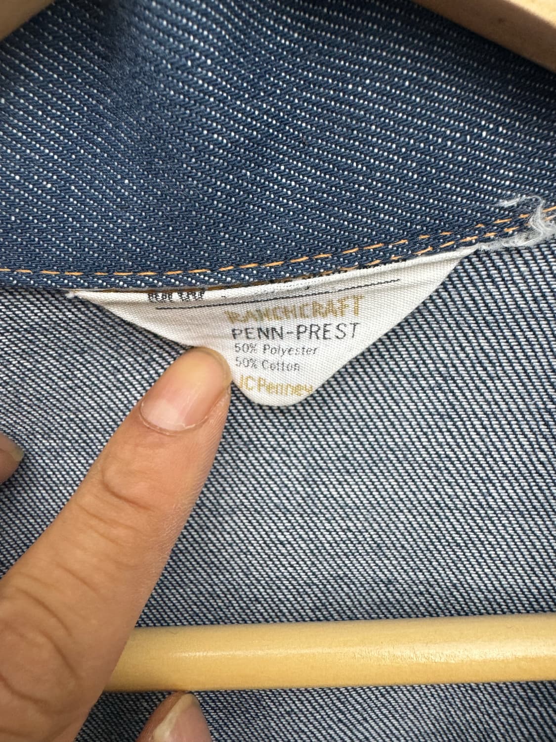 70s JCpenney 2nd 핸드리페어 빈티지 데님 트러커 자켓 상품이미지6