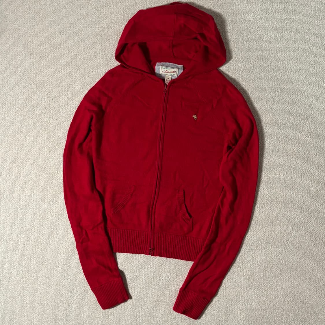 빈티지 아베크롬비 레드 딱붙 니트집업 상품이미지1