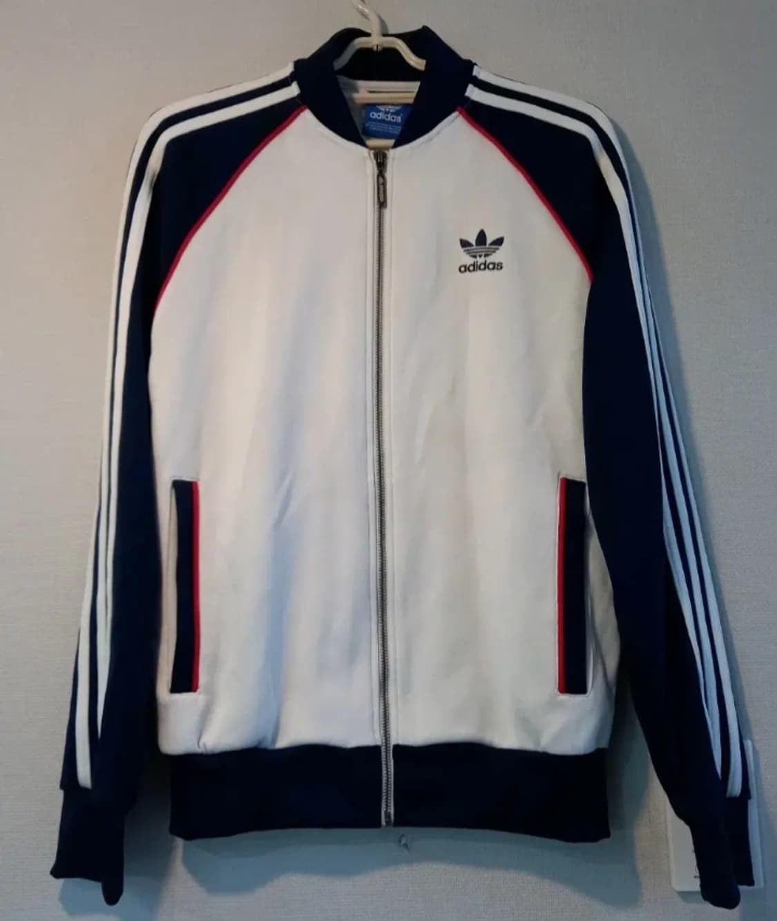 아디다스 화이트 네이비 트랙탑 저지 져지집업 100/L 상품이미지1