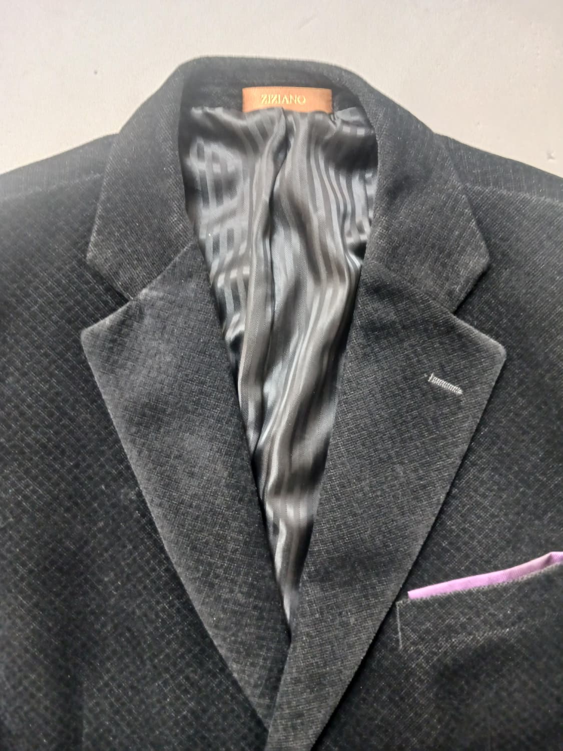 [L] 지지아노 옴므 체크 벨벳 블레이저 자켓 상품이미지2