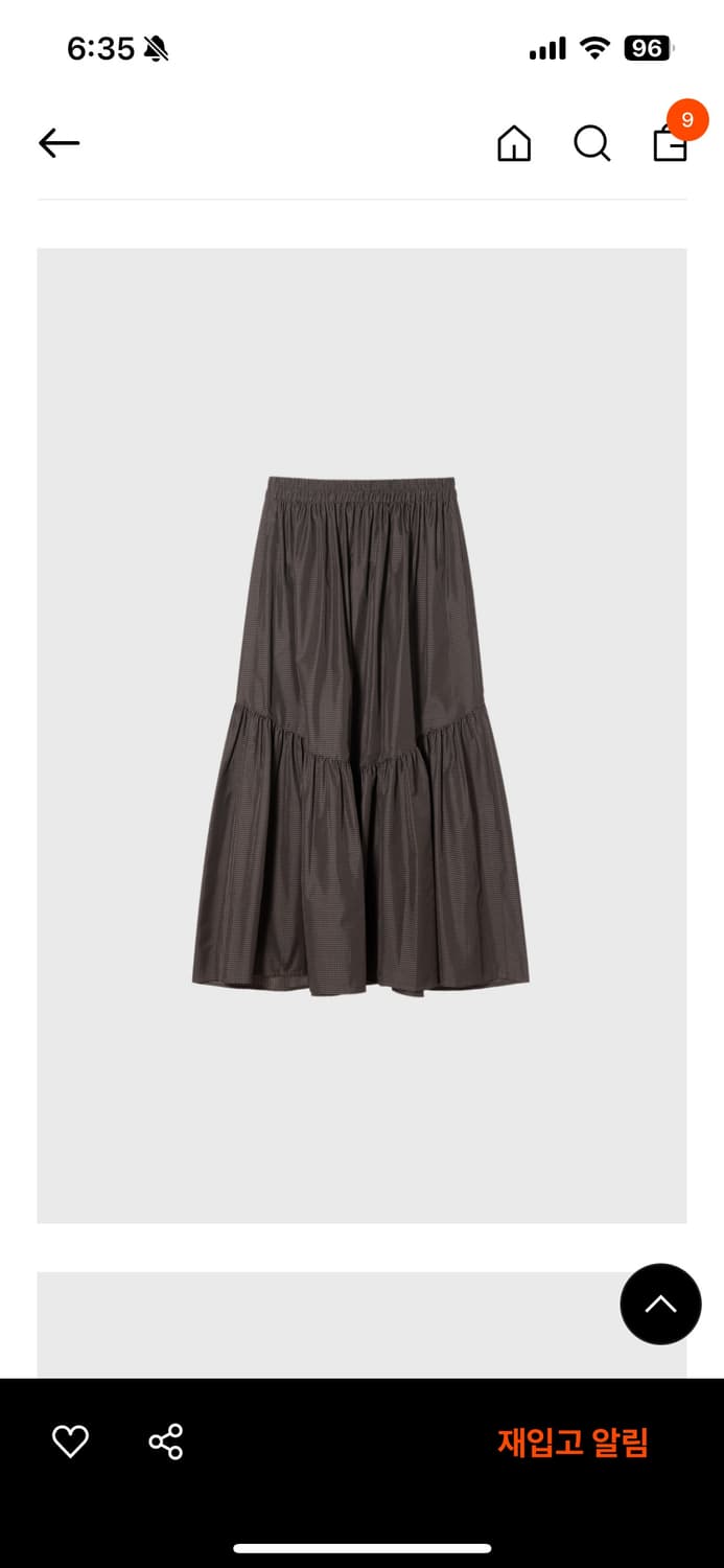 모노하 Gingham check shirring skirt (brown) 상품이미지2