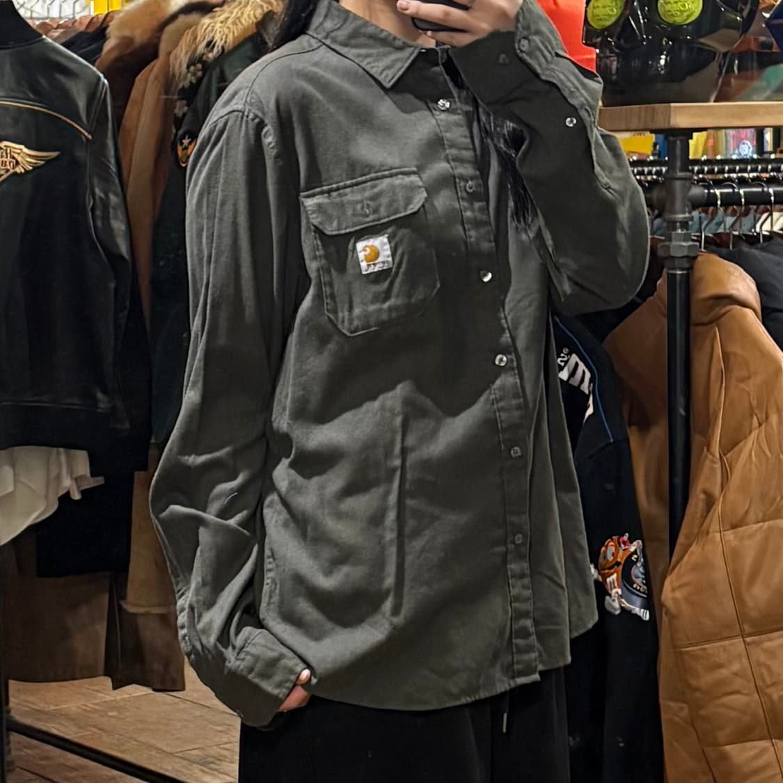 [HI] Carhartt 칼하트 긴팔셔츠 차콜 상품이미지4