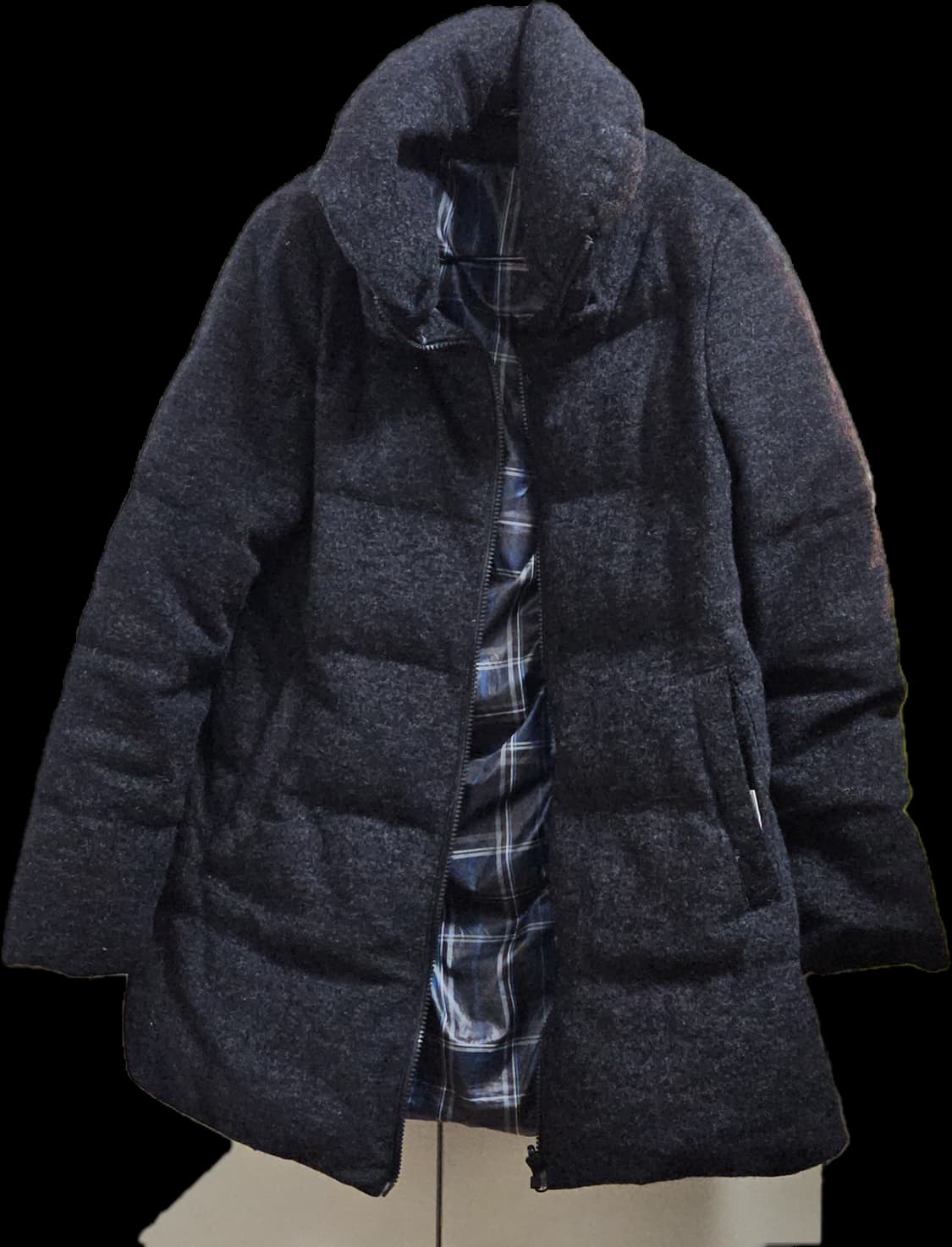 모리걸 체크 목폴라 빈티지 패딩 상품이미지1