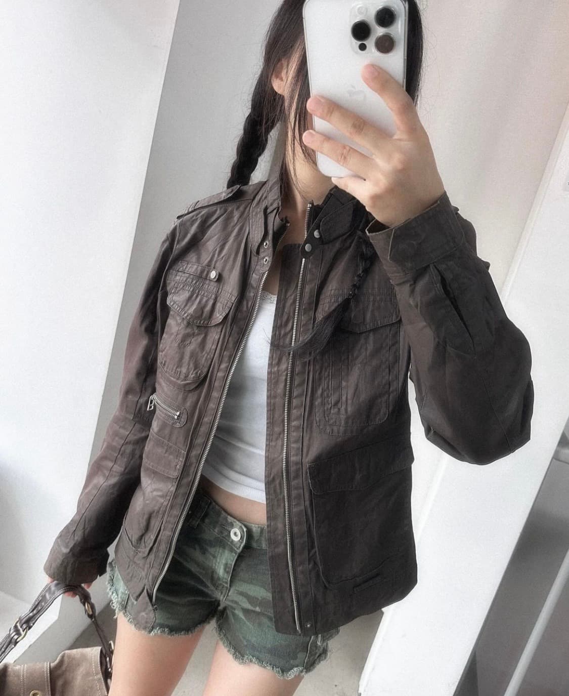 빈티지 브라운 코팅 자켓 y2k 상품이미지2