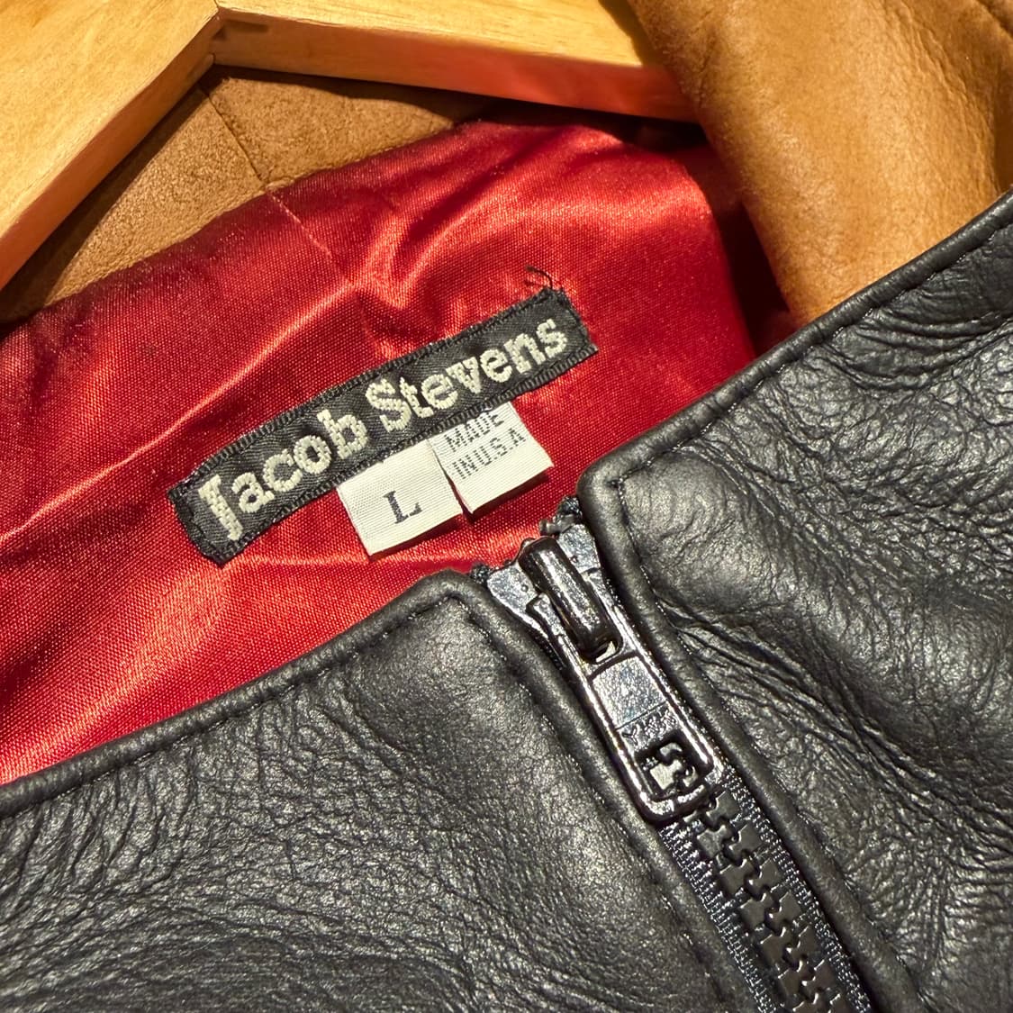 USA 제이콥 스티븐스 그레인 나파가죽 봄버 자켓 L 105~ 상품이미지4