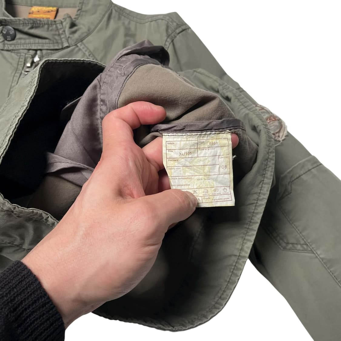 Vigour 카키 패치워크 집업 자켓 상품이미지8