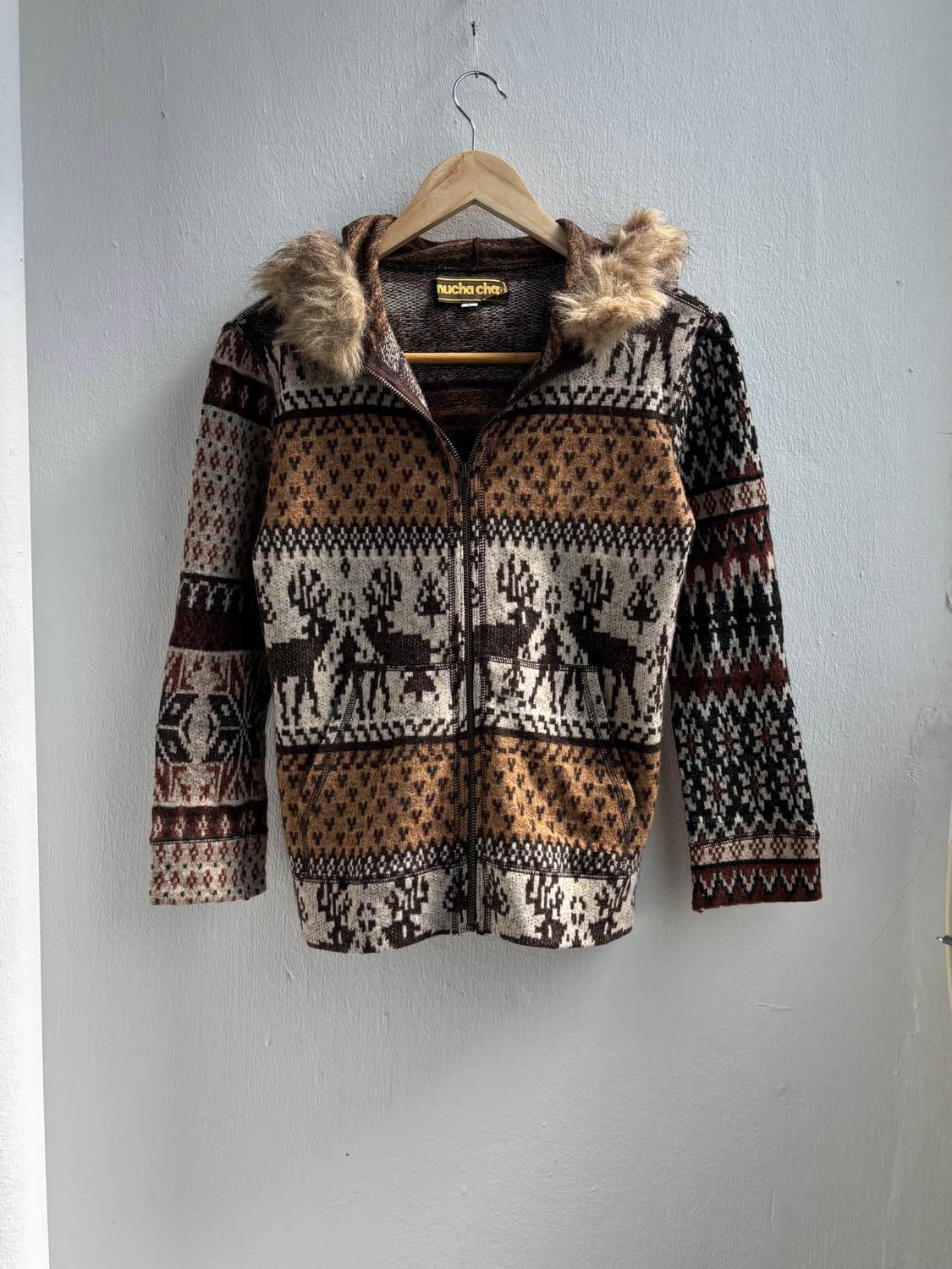 Japanese Vintage Nordic Fur Hood Zip-Up 상품이미지1