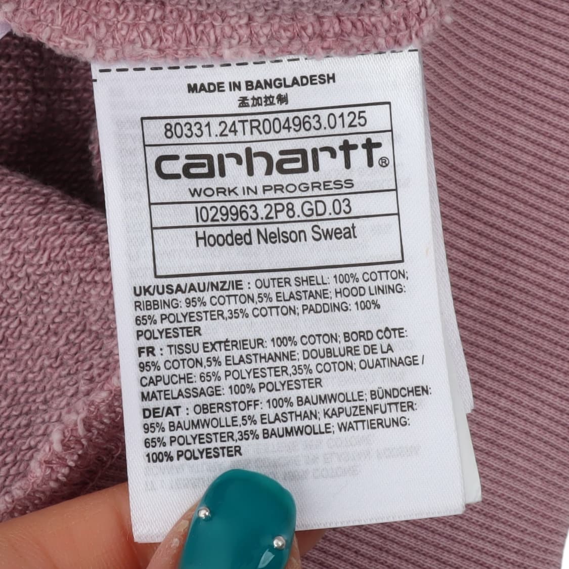 칼하트 윕 후디드 넬슨 스웻 피그먼트 후드티 상품이미지9