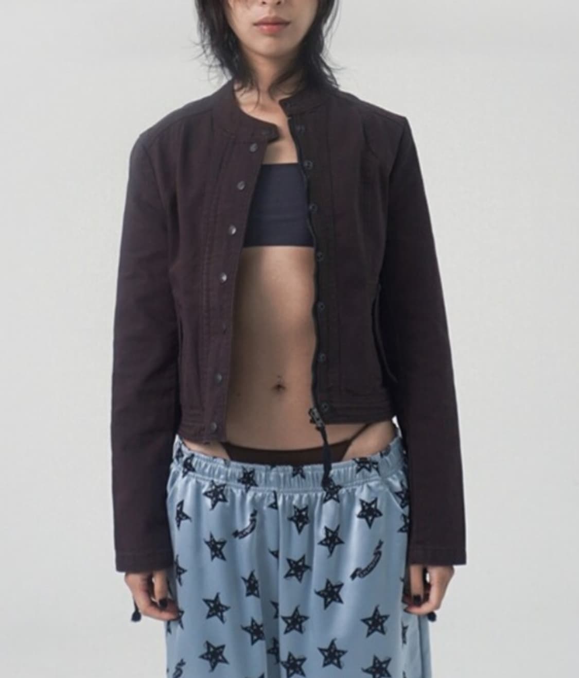 라라미미 WASHED BIKER JACKET (BROWN) 상품이미지1