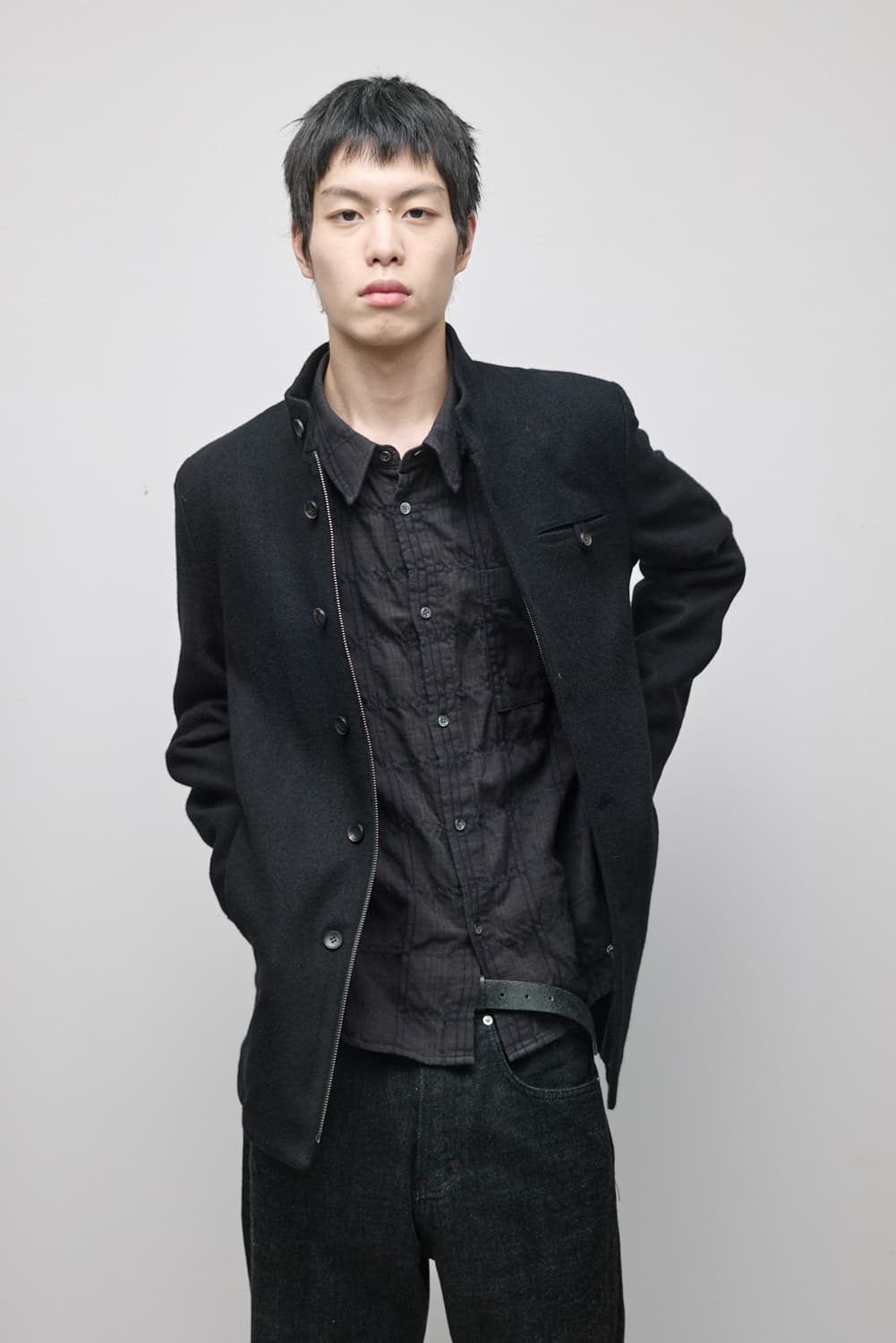 해칭룸 스탠드 카라 코트 상품이미지6