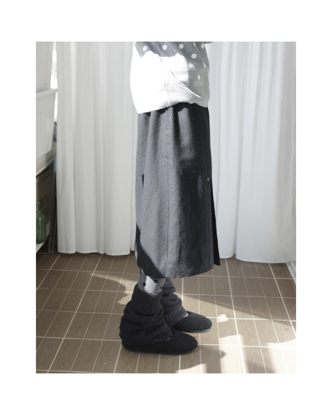 Black pintuck skirt 상품이미지2