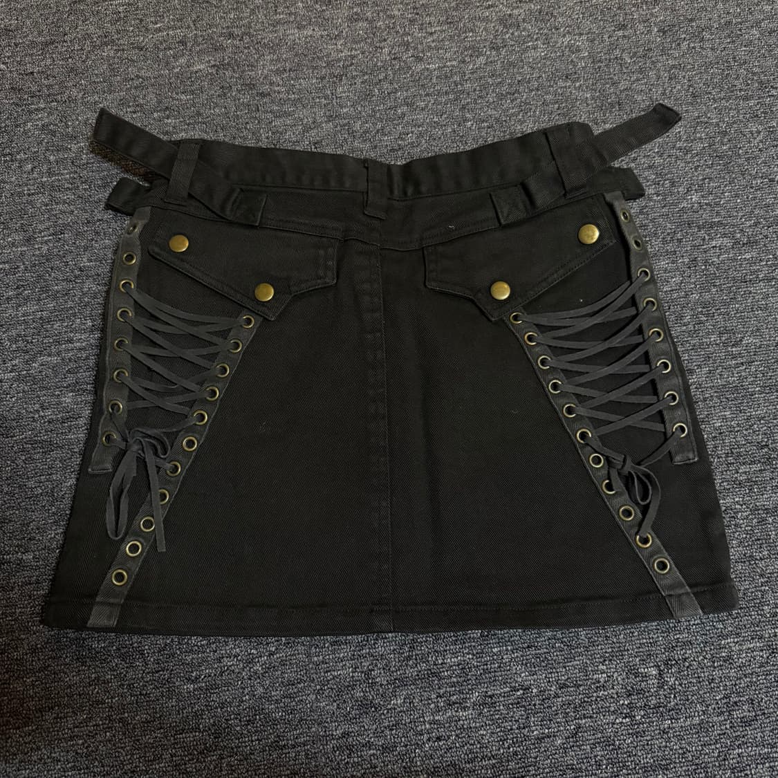 와이즈걸 빈티지 펑크 레이스업 미니스커트 상품이미지1