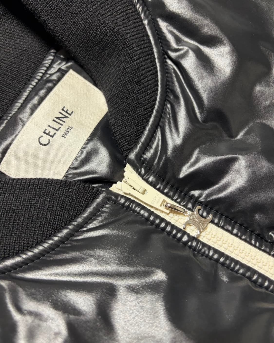 [54] 셀린느 새틴 패디드 봄버 패딩자켓 상품이미지5