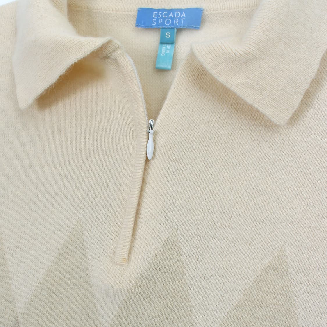 에스까다 스포츠 Escada 앙고라 울 아가일 베이지 칼라 니트 상품이미지6