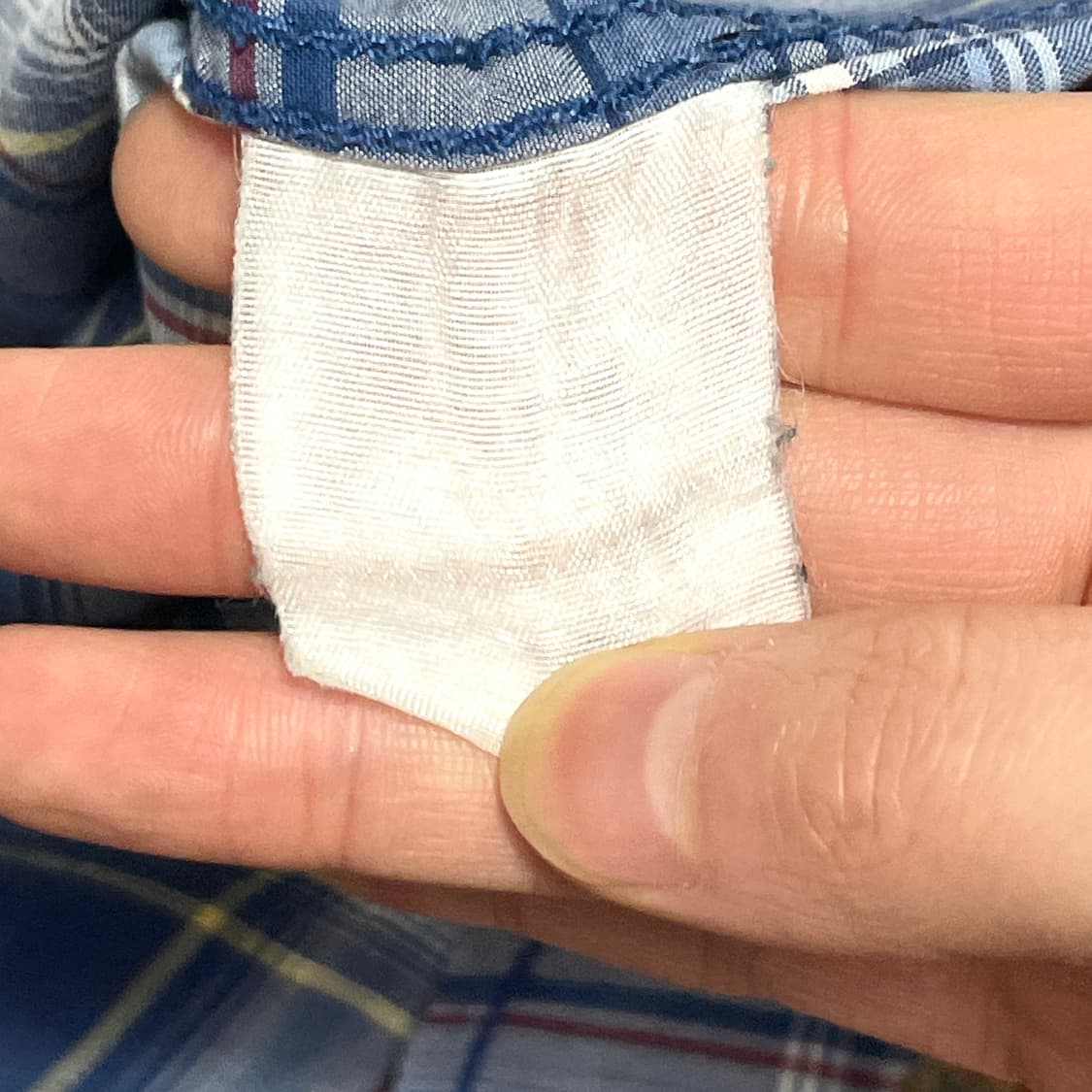 후아유 블루 타탄체크 웨스턴 반팔셔츠 남성M 상품이미지5